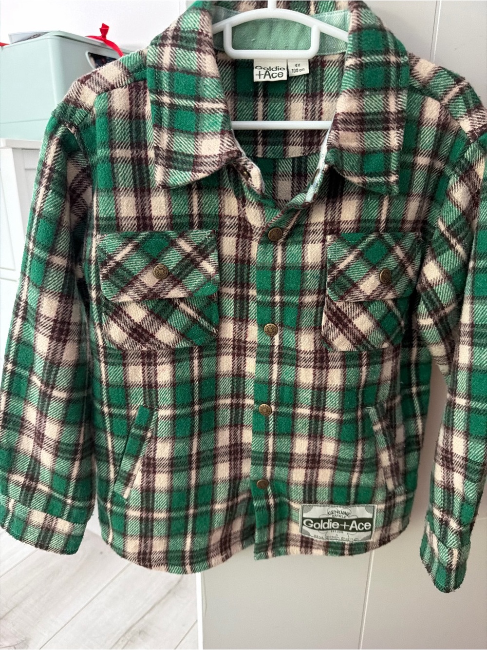 Goldie & Ace Plaid Button-Up Shirt Jacket 4t